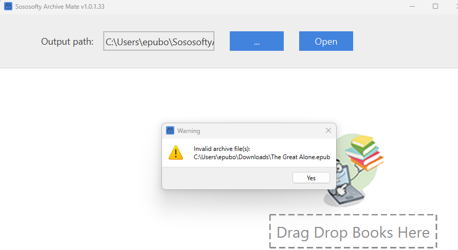 fail import epub archive mate